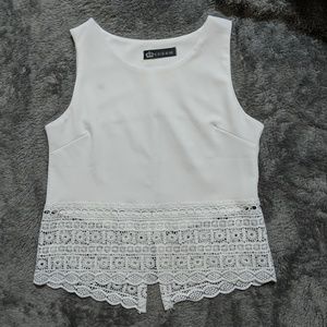 White crop top blouse